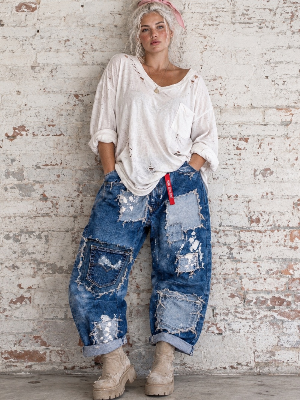 Mountain Ridge patched jeans